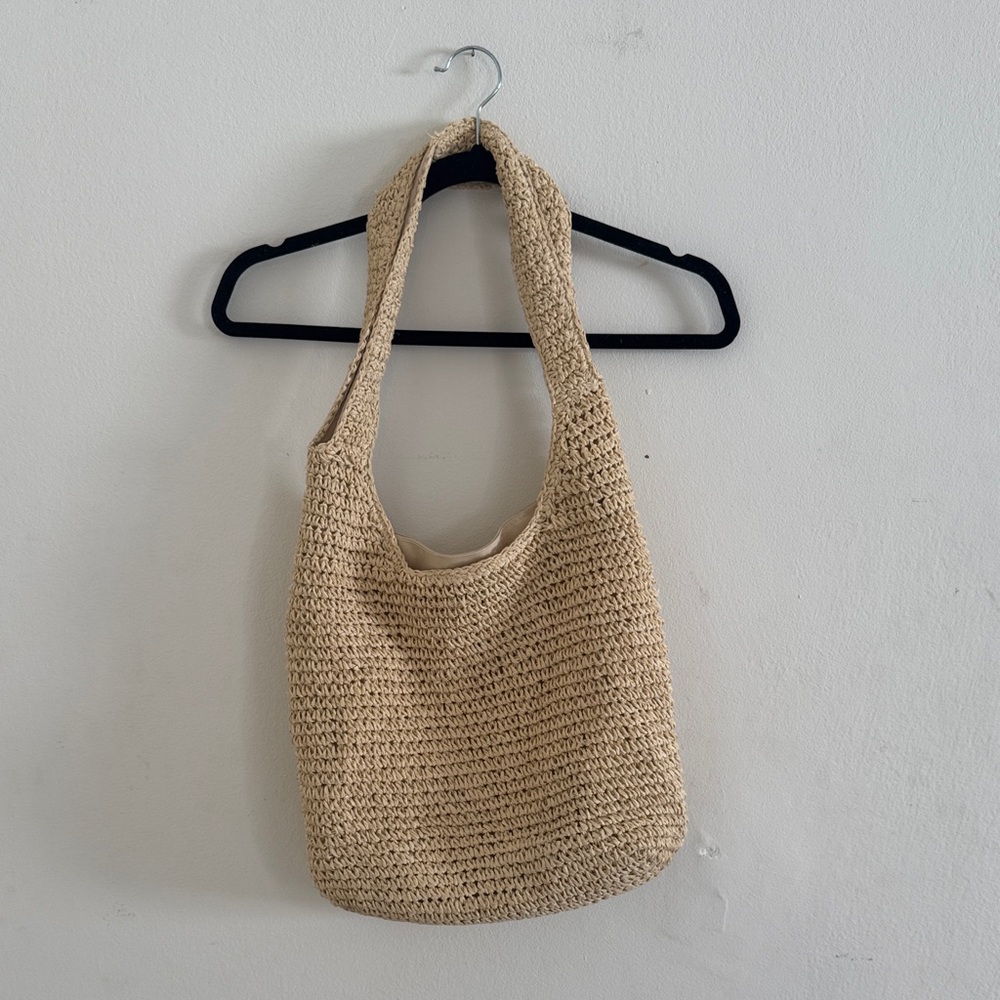 8 Other Reasons Beige Woven Tote Bag